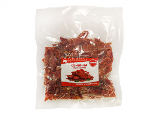 Мясо (АЛЬЯНС) вяленое курица с апельсином (500гр): Свинина вяленая (строганина)