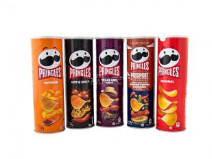 Картофель «Бруто» со вкусом сметаны и зелени 130 гр.: Чипсы Принглс